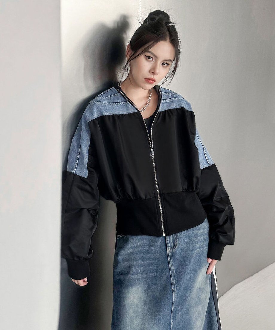 No-collar zip jacket