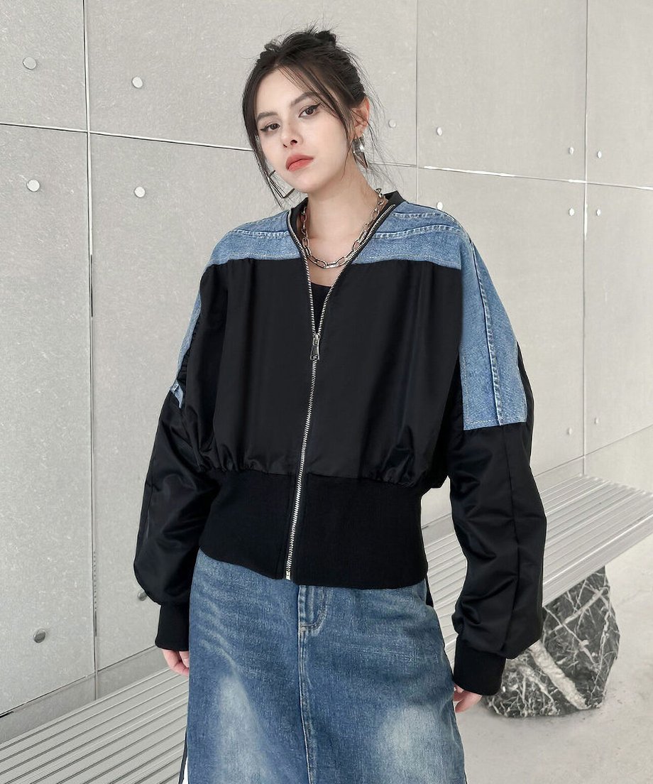 No-collar zip jacket