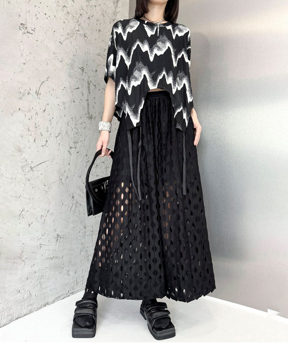 Cutout wide pants