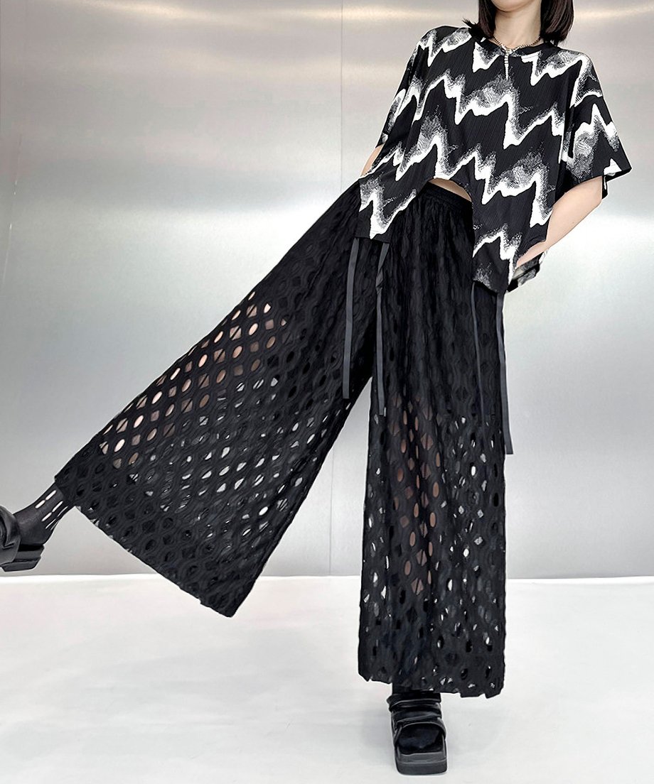 Cutout wide pants