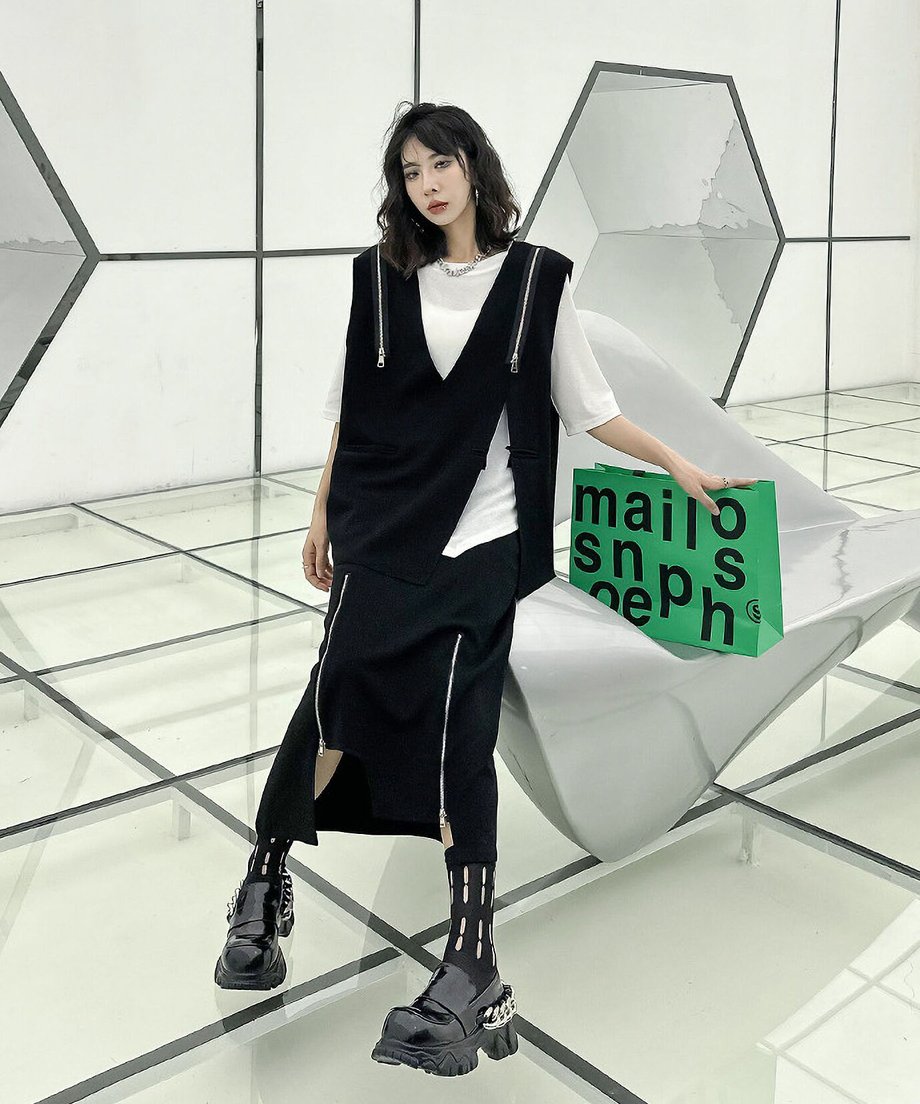 Designer zip vest