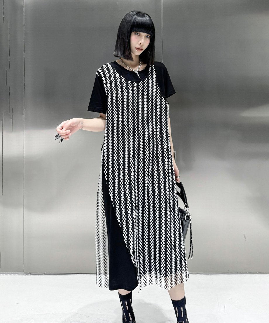 メッシュレイヤードドレス
