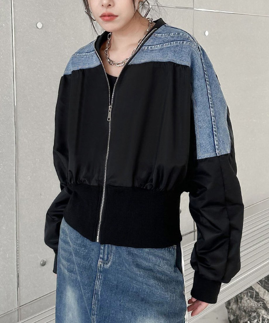 No-collar zip jacket