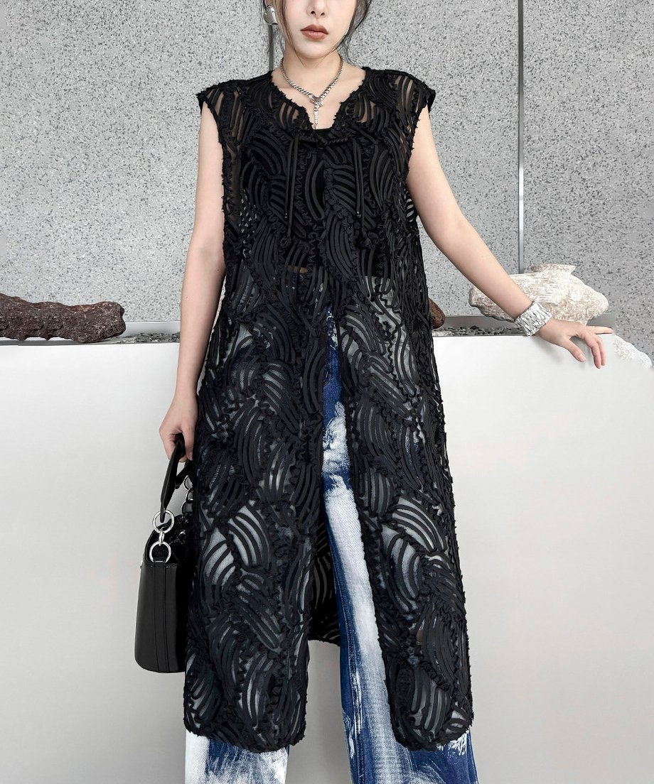 Jacquard tucking vest