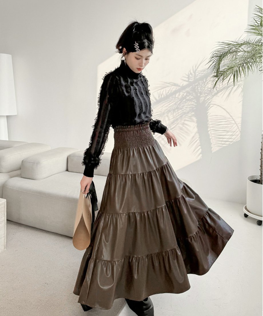 Gathered Flare Skirt