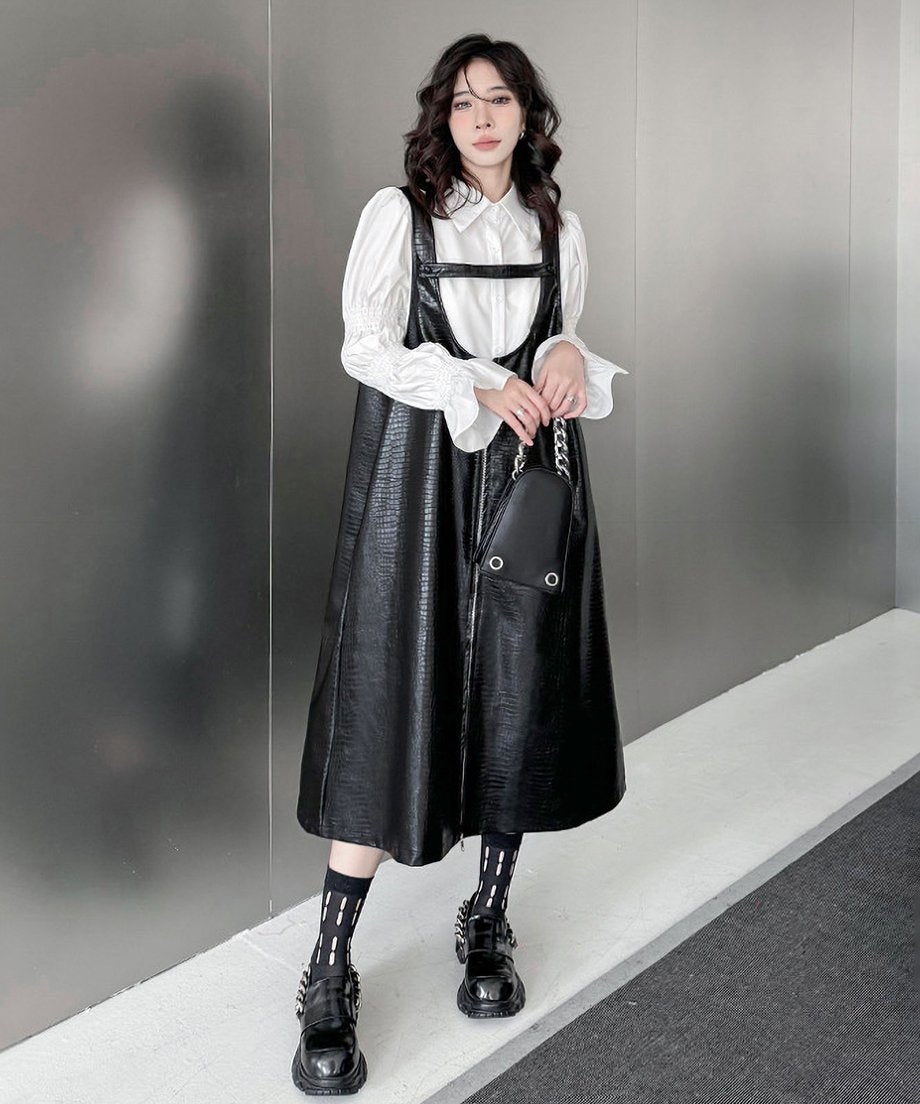 Zip suspender dress