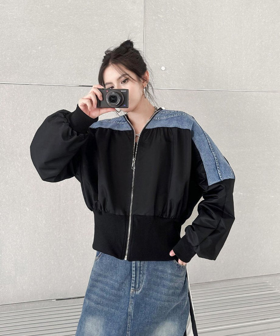 No-collar zip jacket