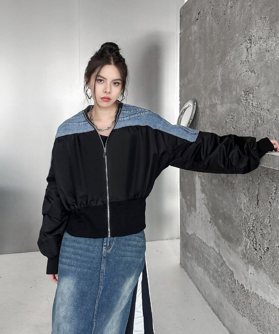 No-collar zip jacket