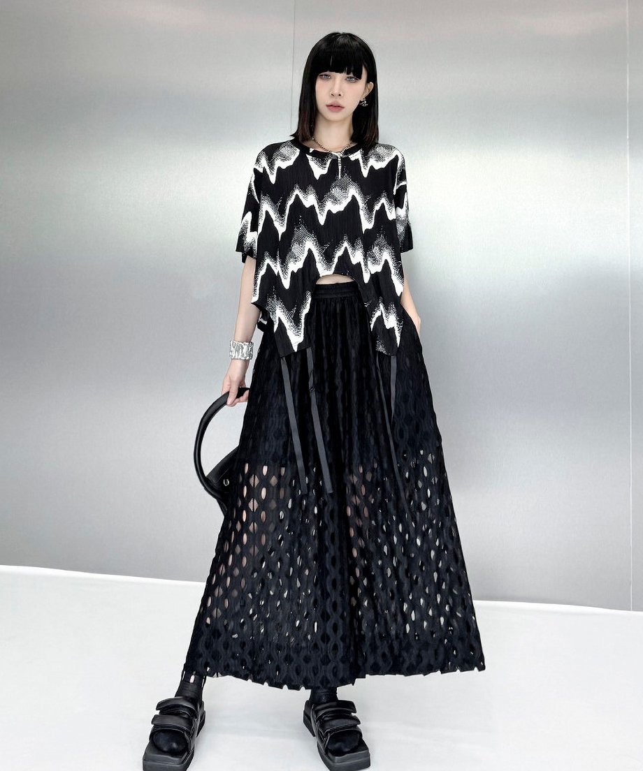 Cutout wide pants