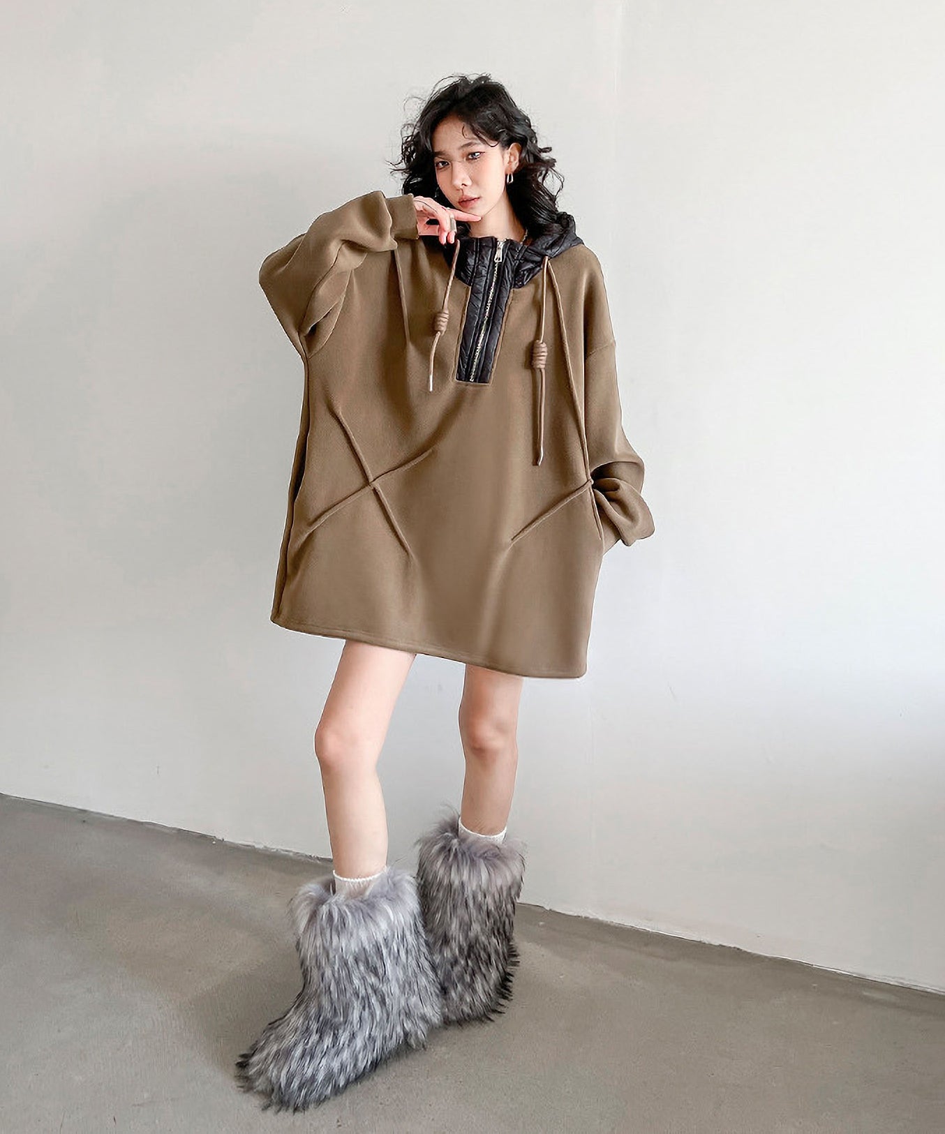 Faux fur short boots