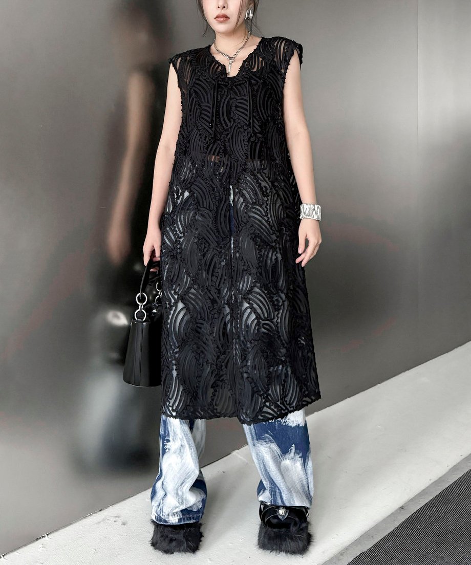 Jacquard tucking vest