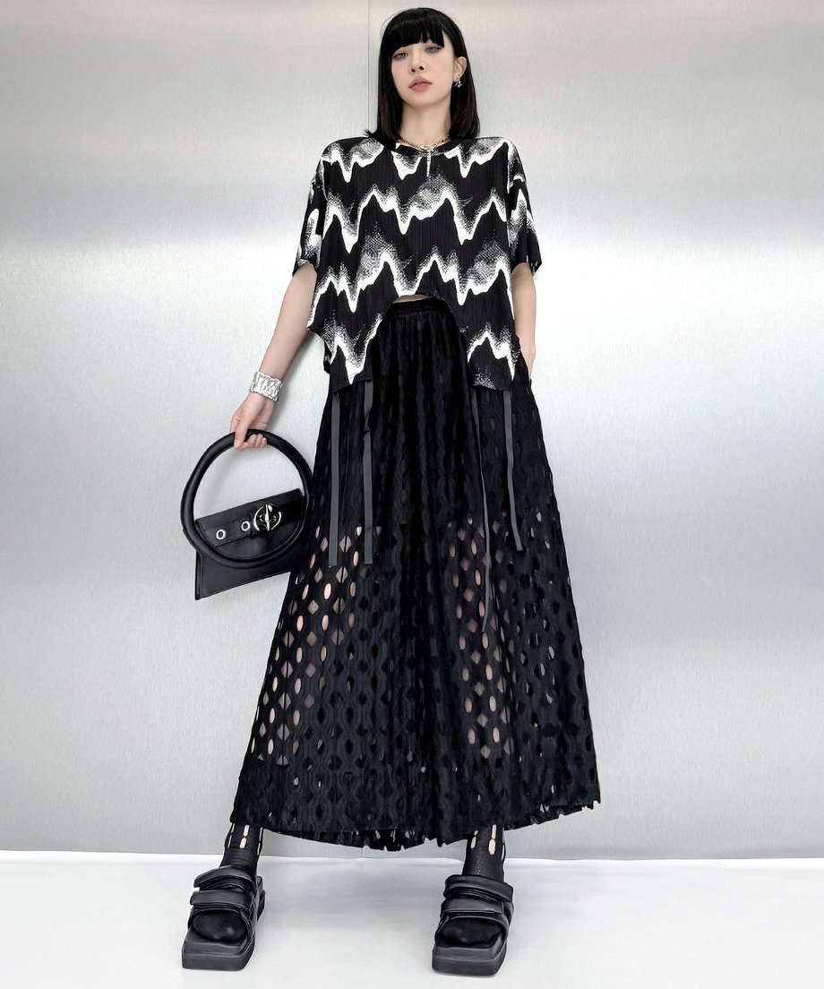 Cutout wide pants
