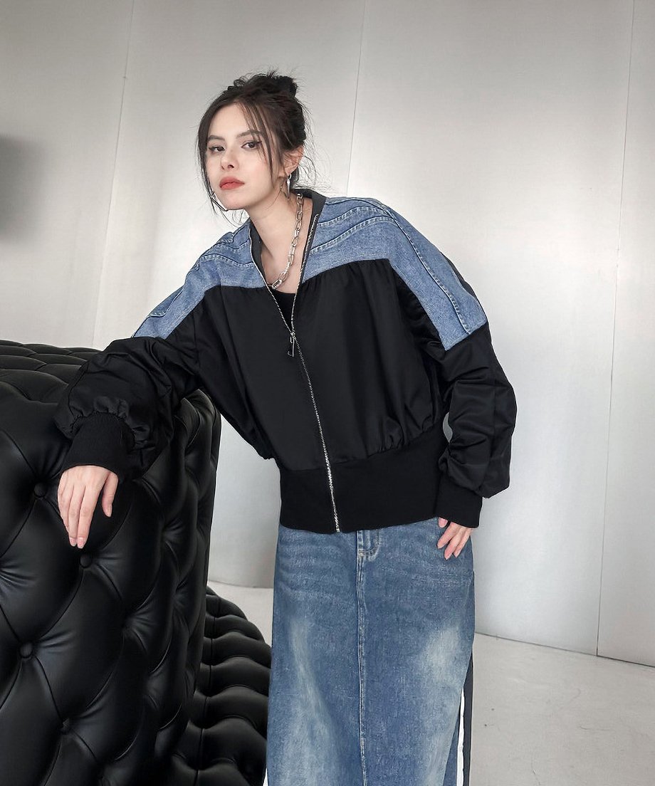 No-collar zip jacket