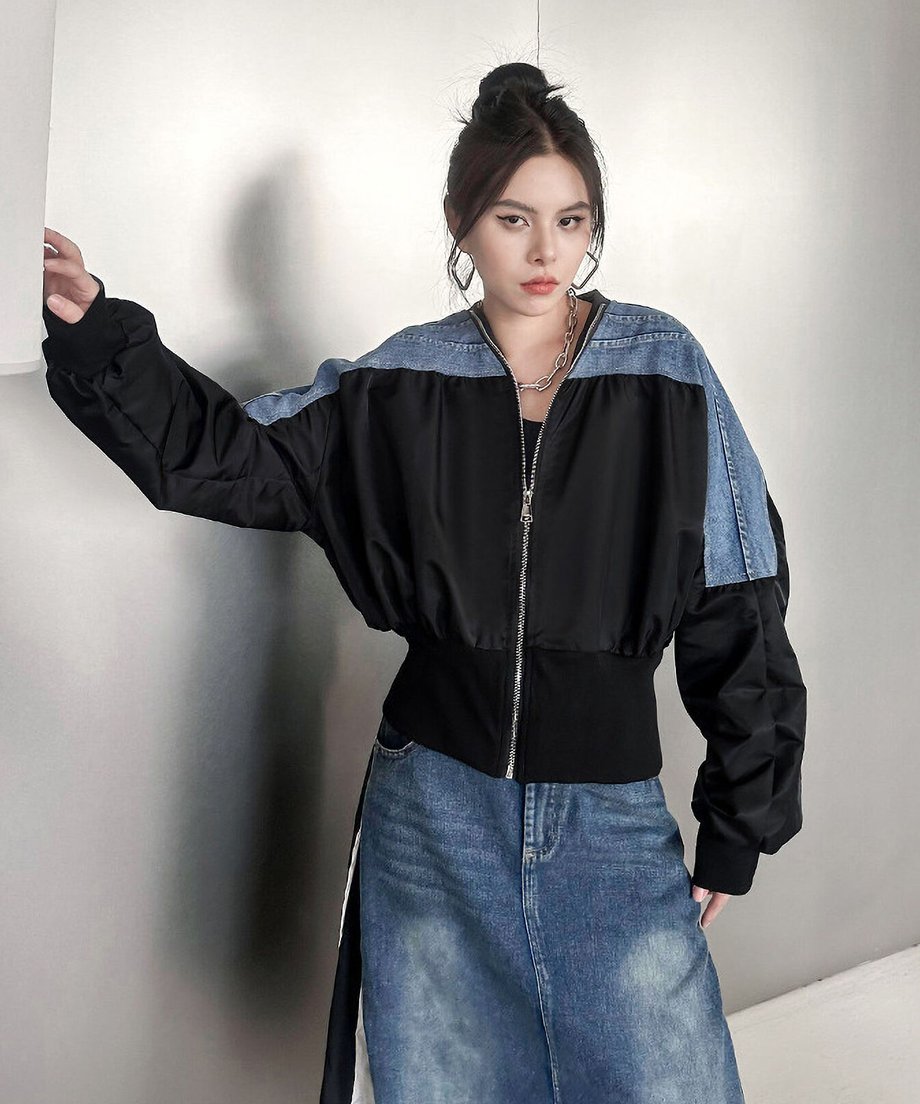 No-collar zip jacket