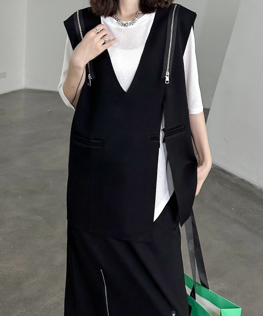 Designer zip vest