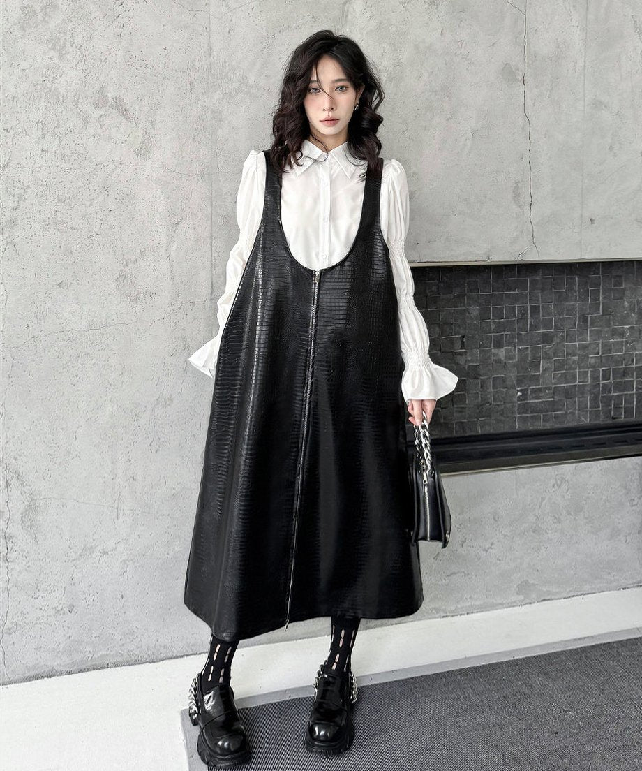 Zip suspender dress