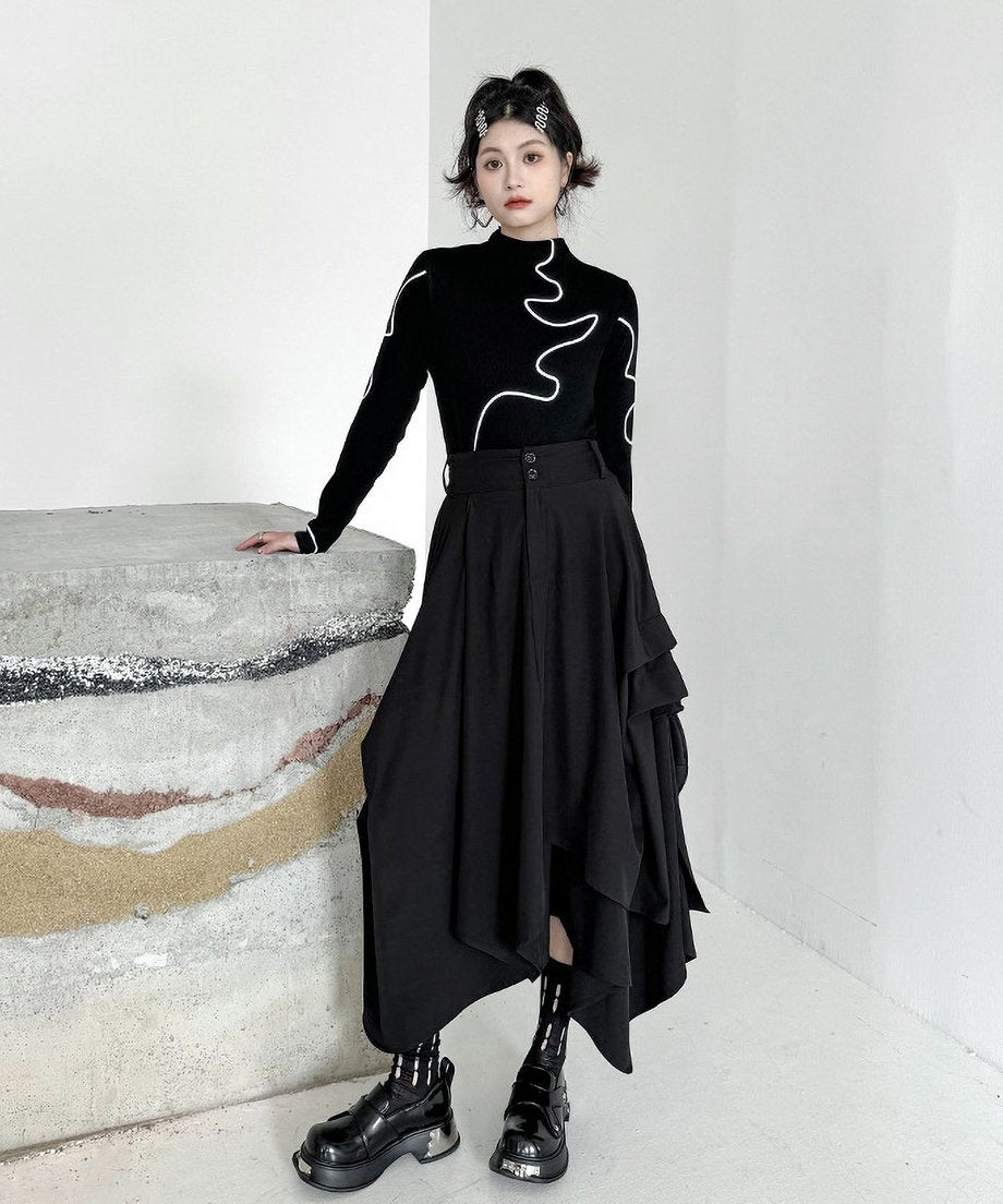 Tacking Flare Skirt