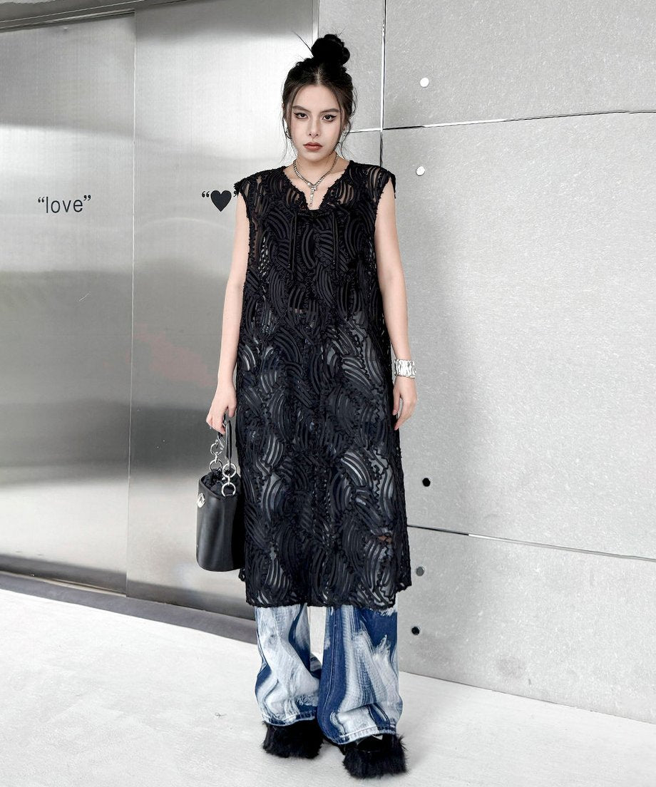 Jacquard tucking vest