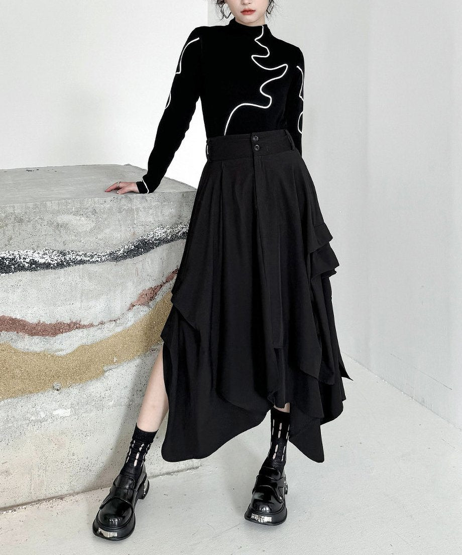 Tacking Flare Skirt