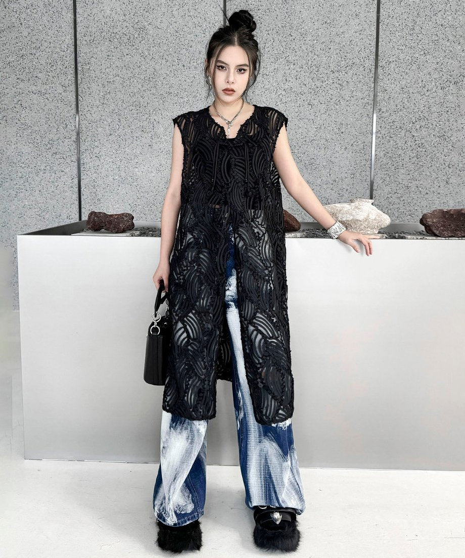 Jacquard tucking vest