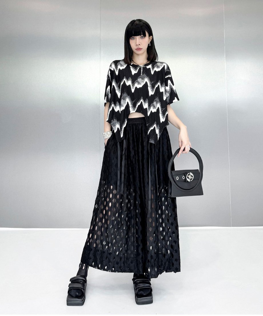 Cutout wide pants