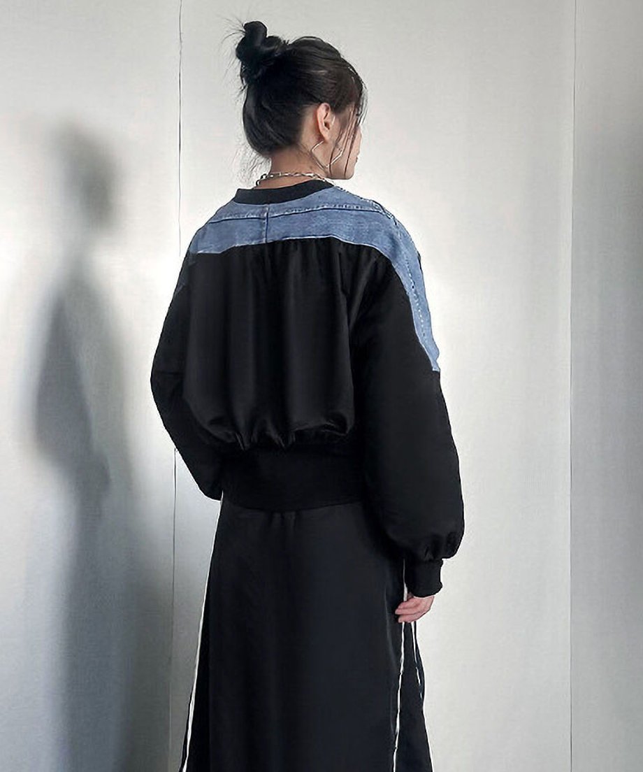 No-collar zip jacket