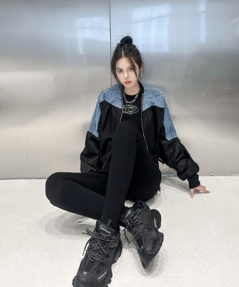 No-collar zip jacket