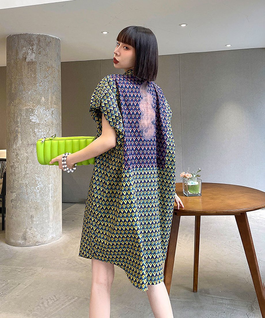 Power Shoulder Tie Dress