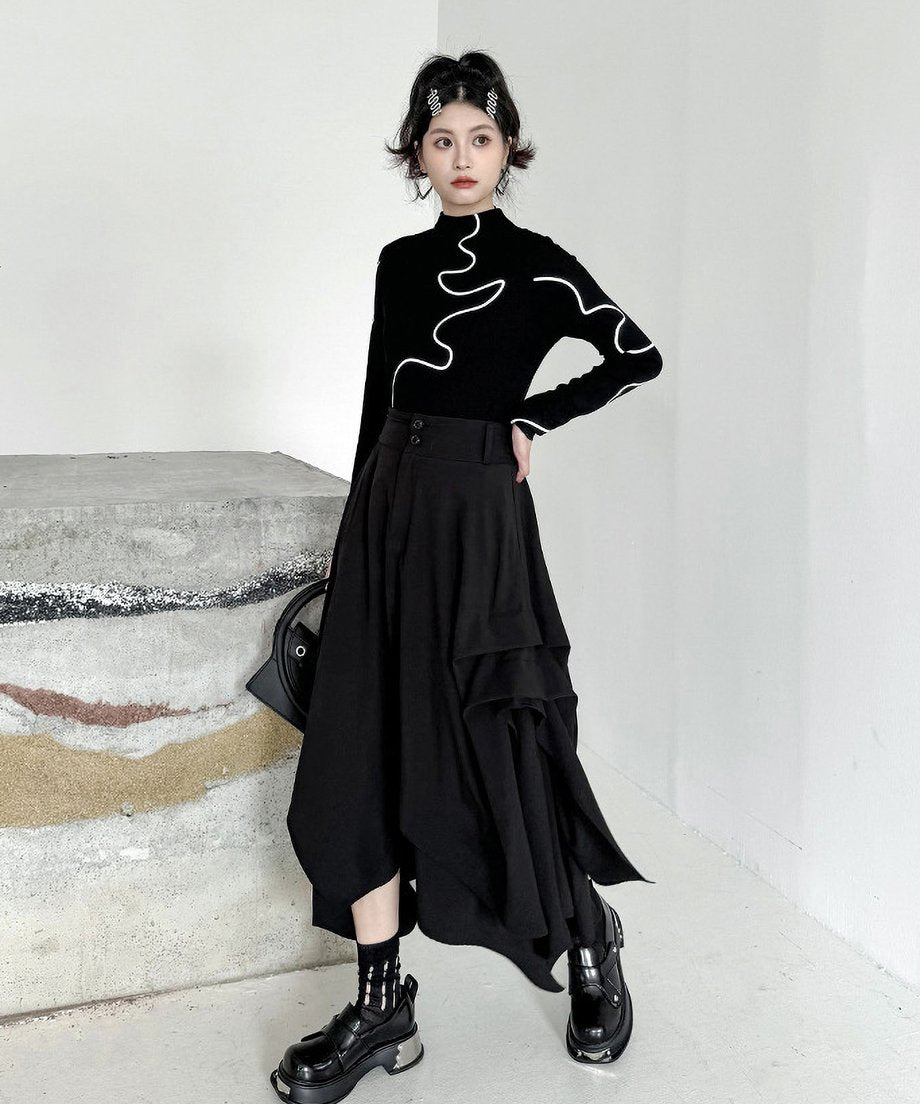 Tacking Flare Skirt
