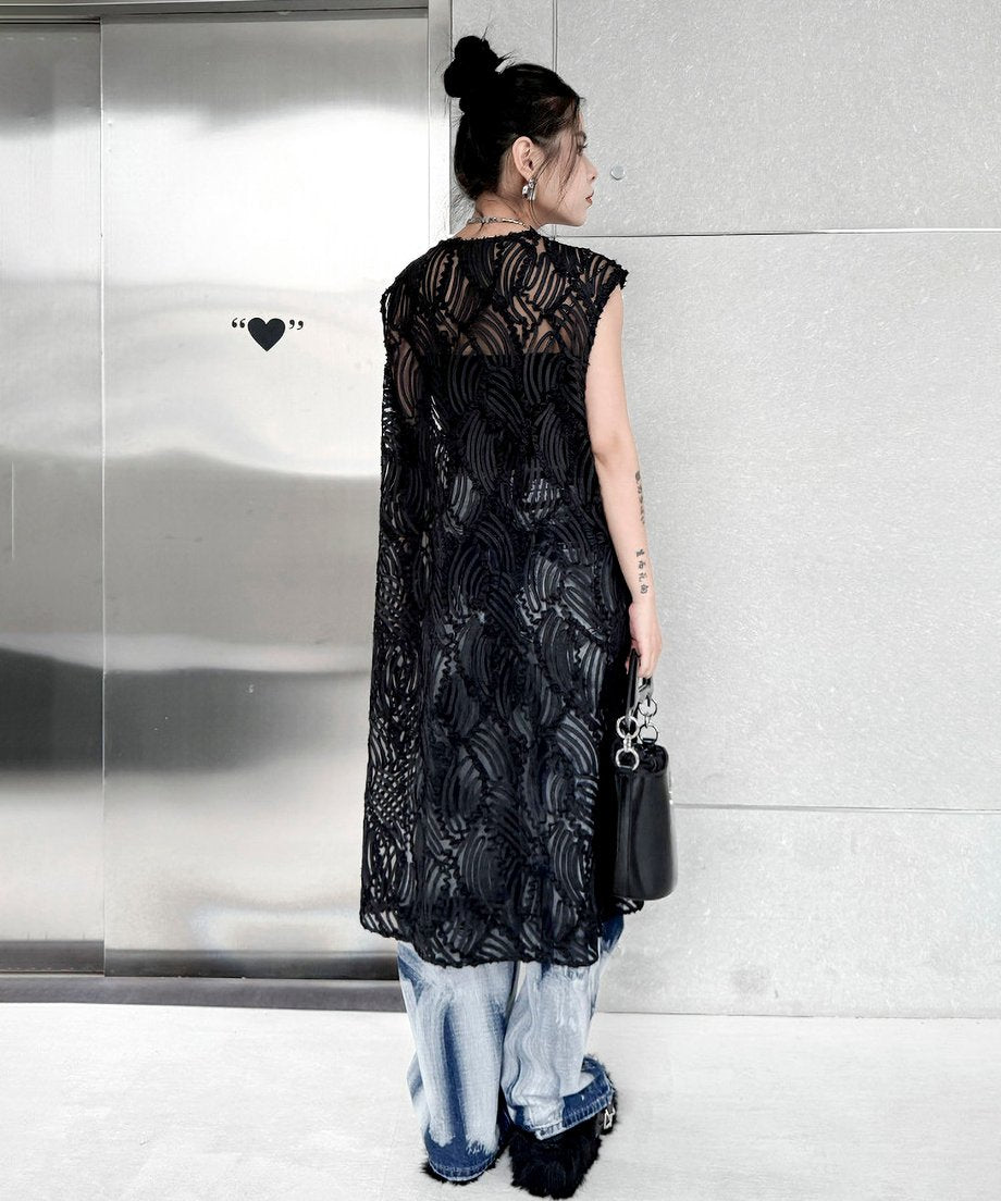 Jacquard tucking vest