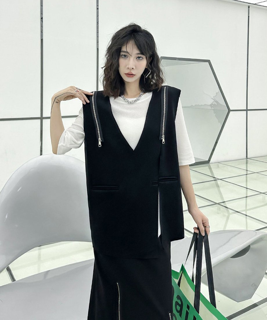 Designer zip vest