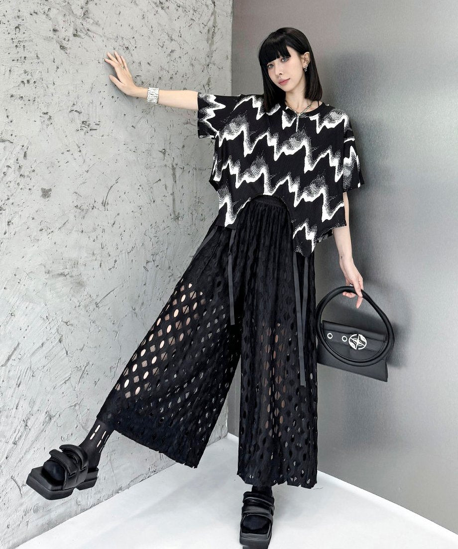 Cutout wide pants