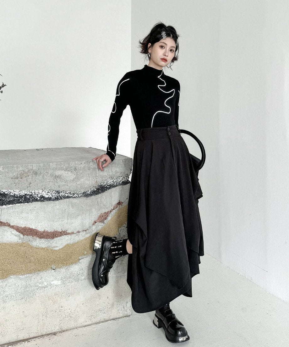 Tacking Flare Skirt