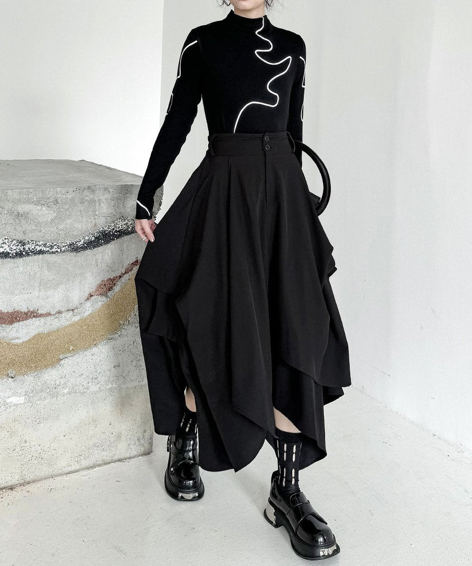 Tacking Flare Skirt