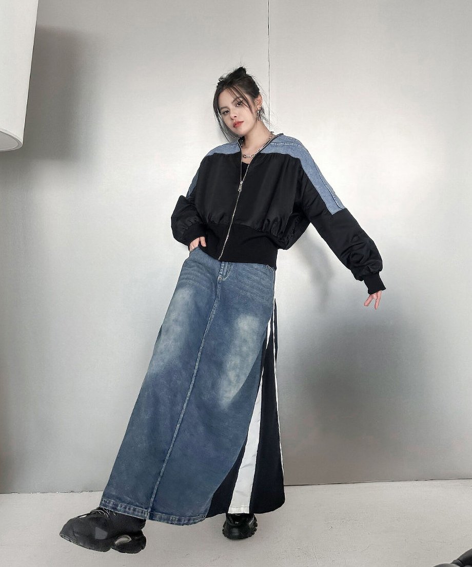 No-collar zip jacket