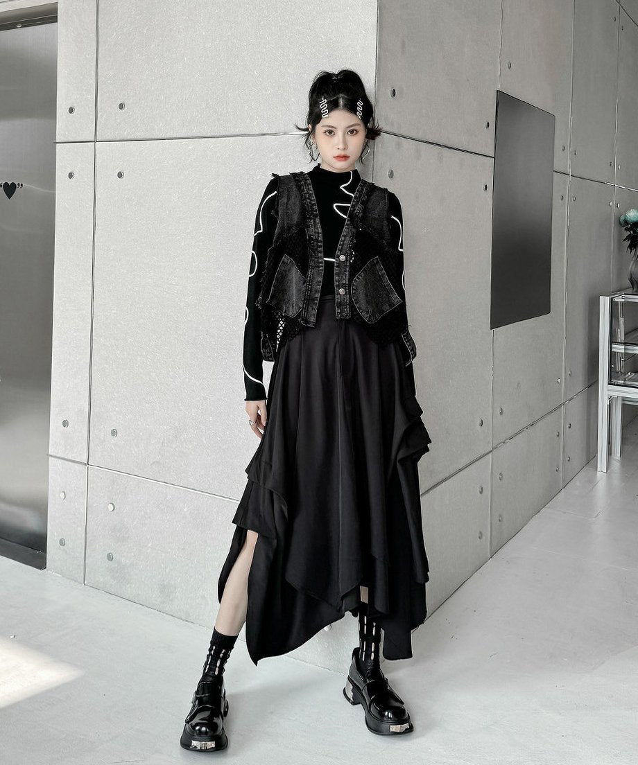 Tacking Flare Skirt