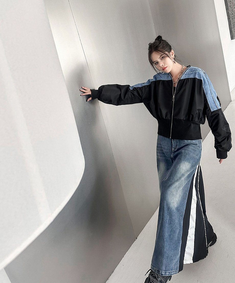 No-collar zip jacket