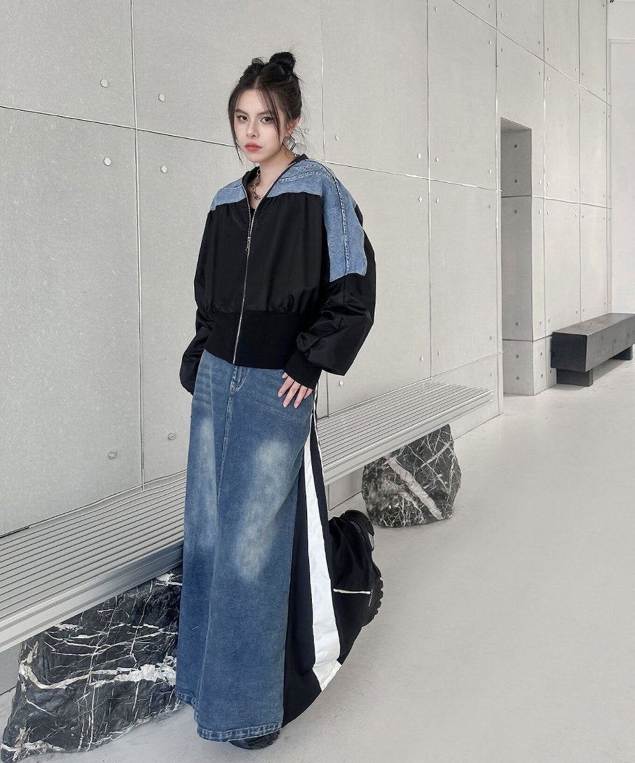 No-collar zip jacket