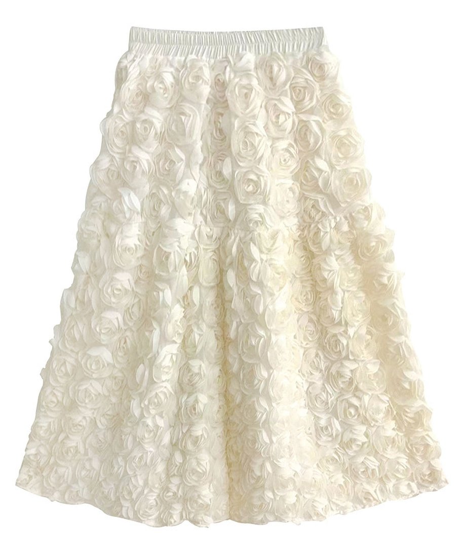 Three-dimensional flower skirt