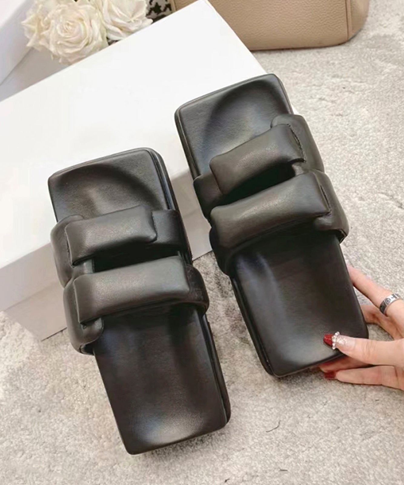 Square sole sandals