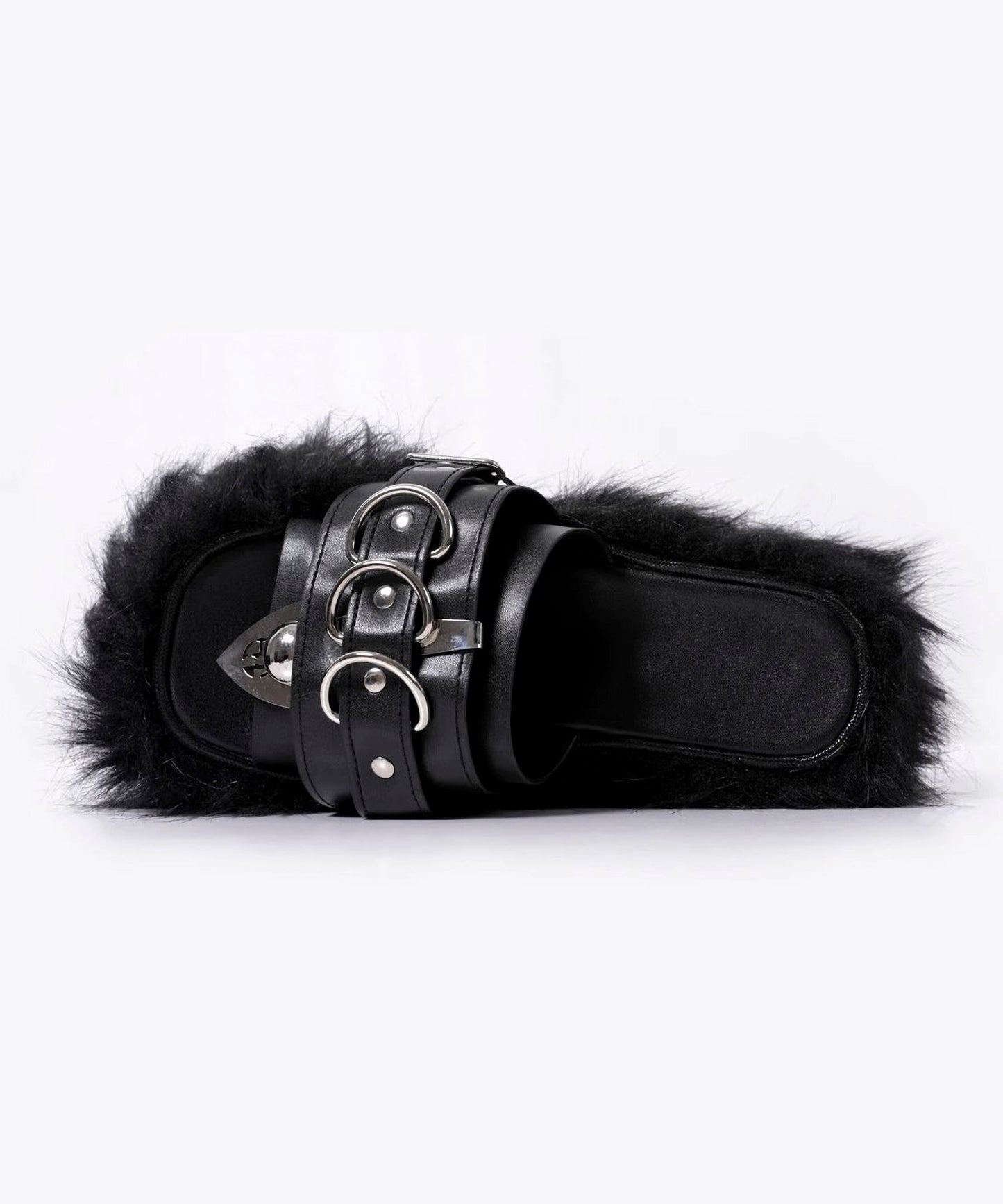 faux fur sandals