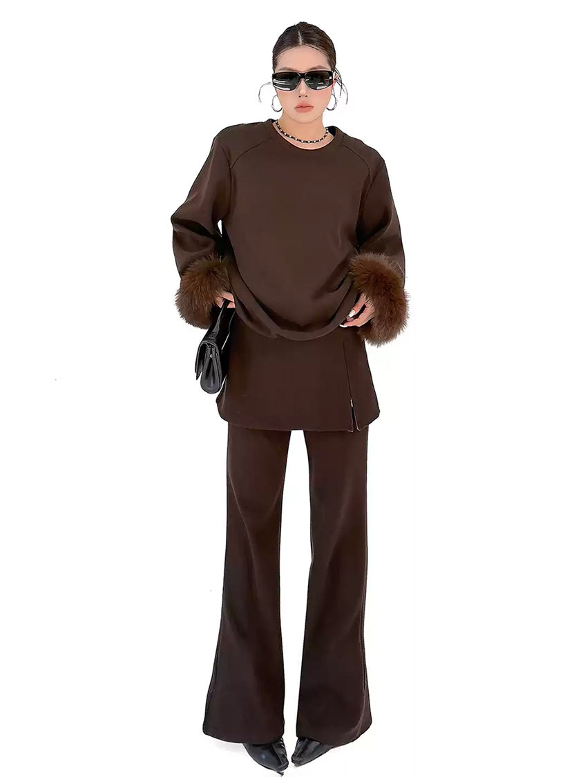 Mesh stitch top and skirt