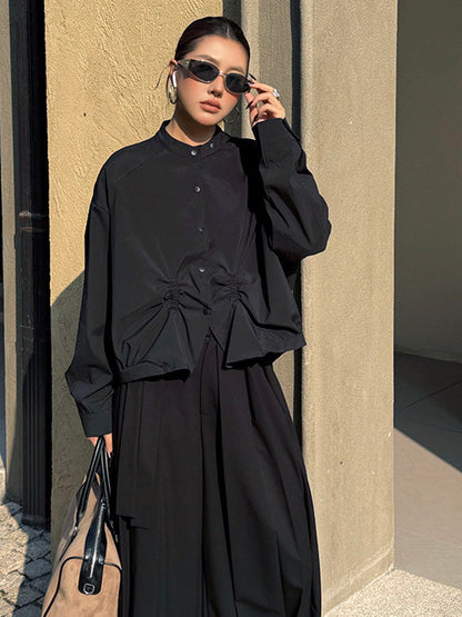 ギャザーヘムボリュームブラウス