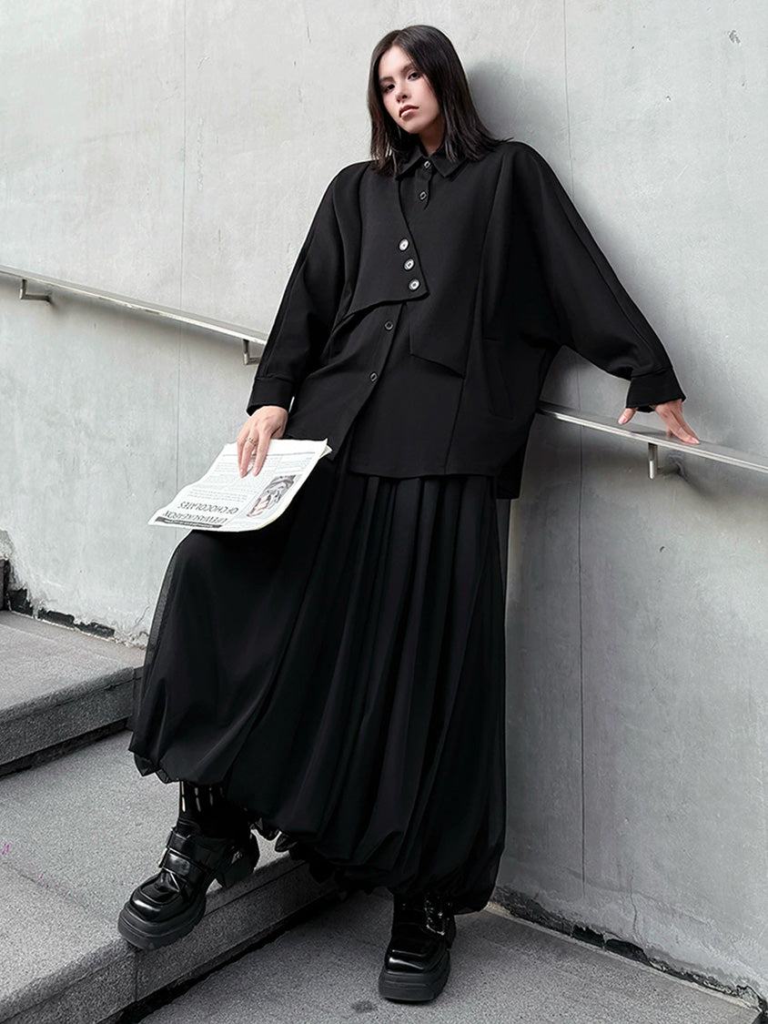 Mesh stitch top and skirt