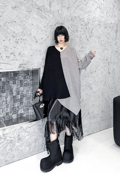 ツートンオーバーラップトップ