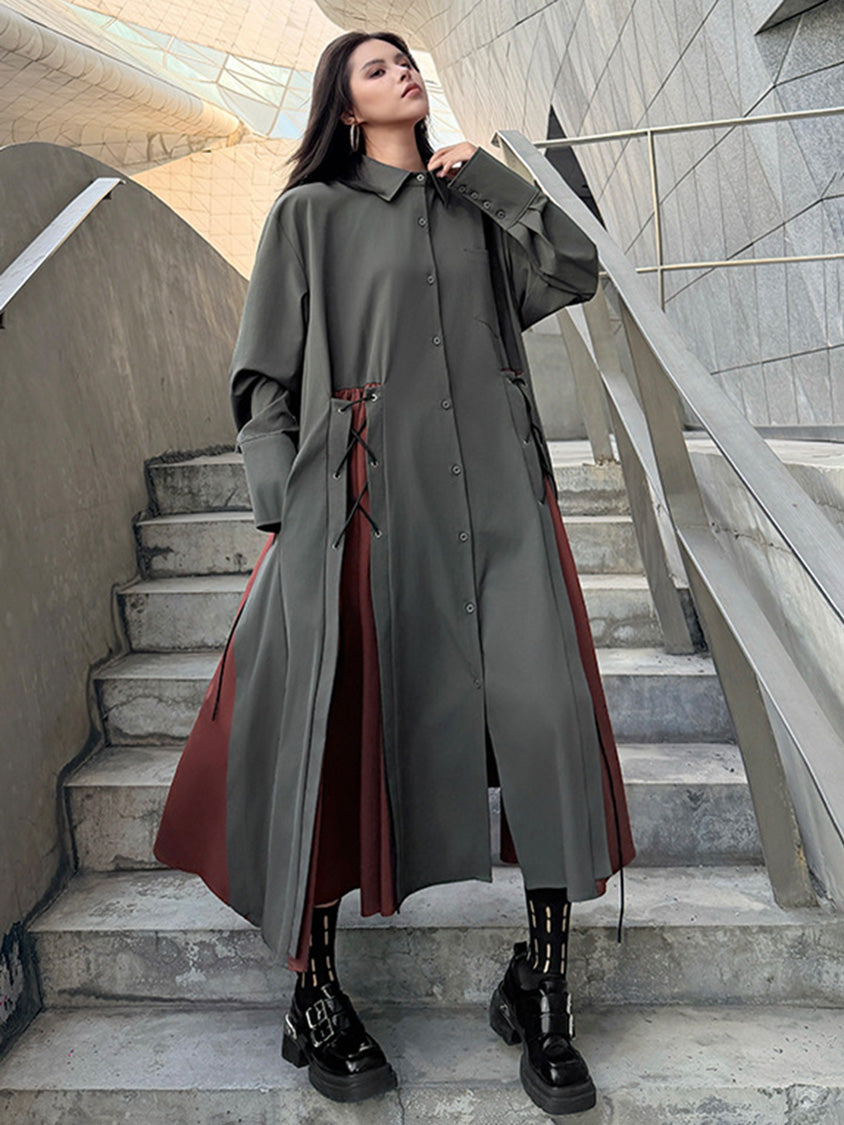 サイドレースアップシャツドレス