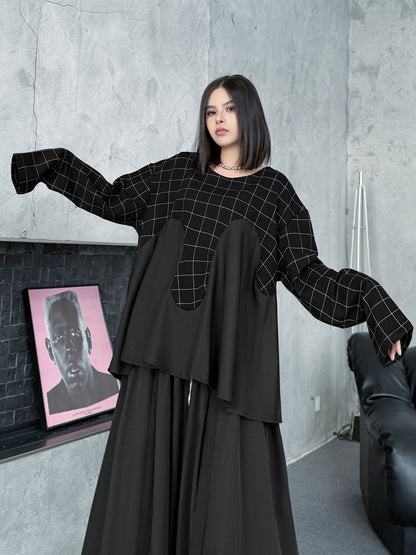 グリッドコンビネーショントップス