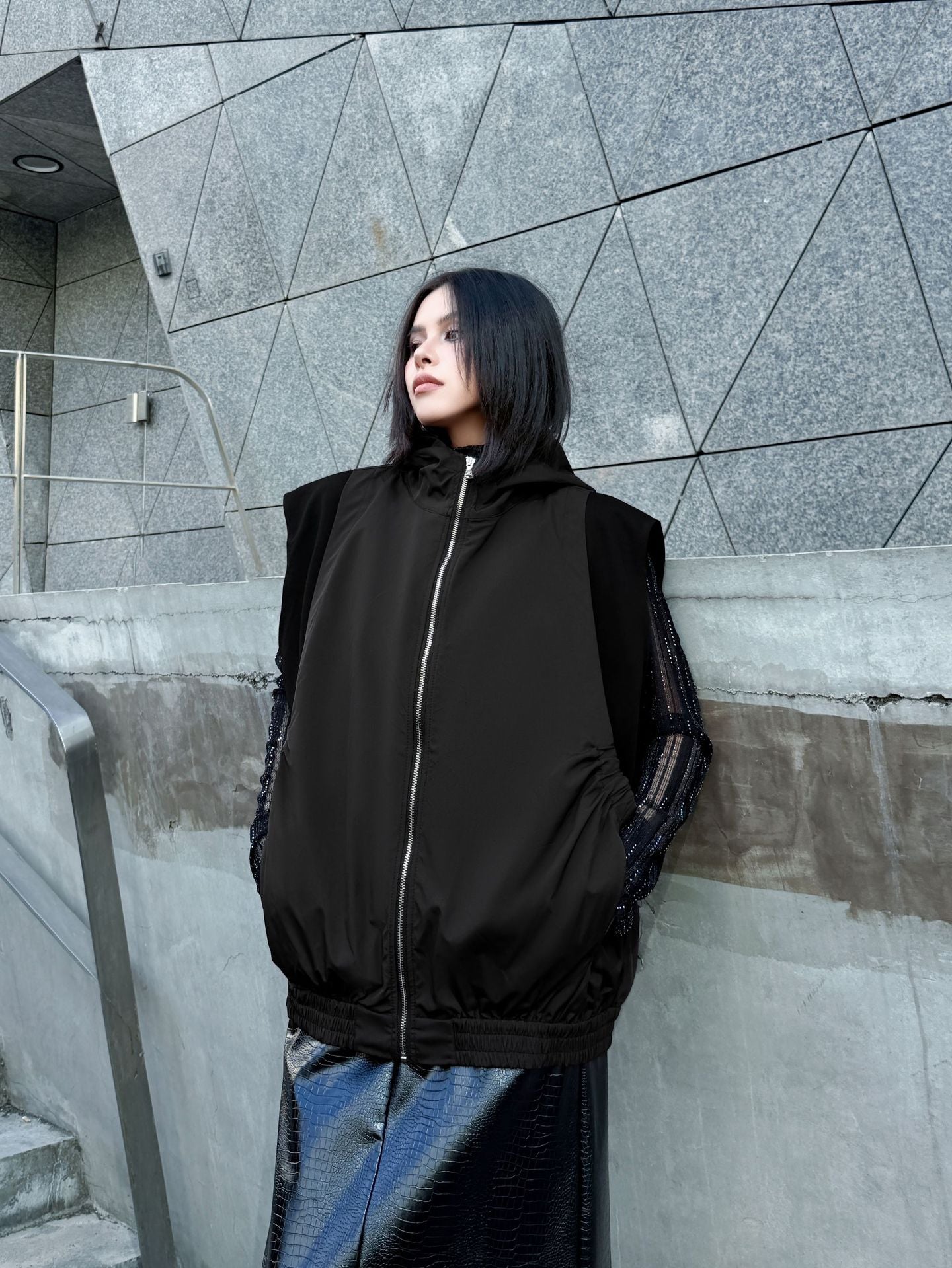 エアコットンジップアップベスト