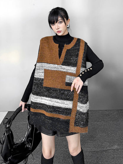 ジオブロックニットベスト