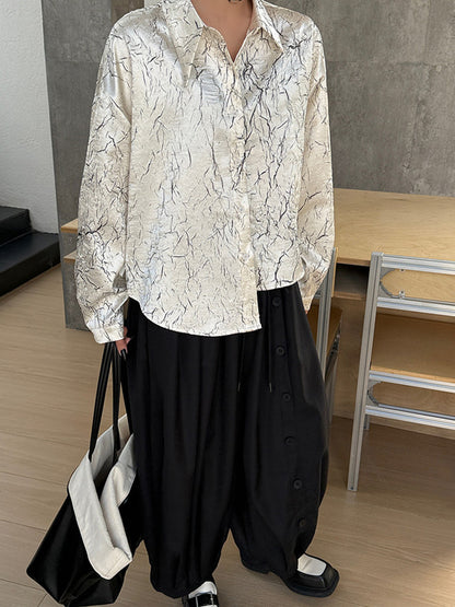クラックプリントモードブラウス